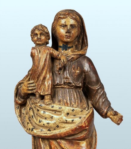 Vierge à l'Enfant - Espagne, fin du XVIe siècle - Sculpture Style Renaissance